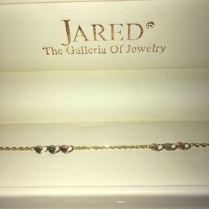 Never Worn Jared tricolor 14k gold anklet
